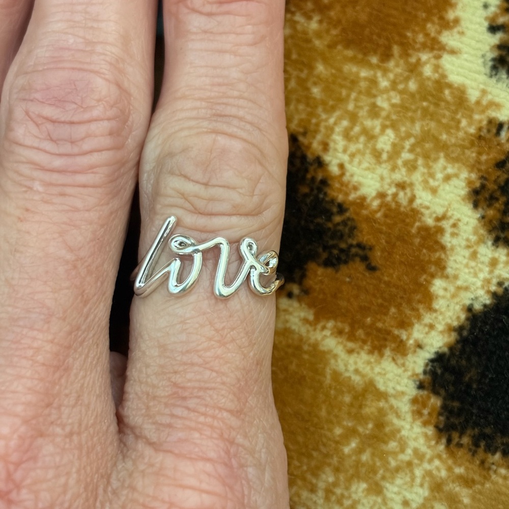 TIFFANY & CO Love Script Sterling Silver Ring - Silver